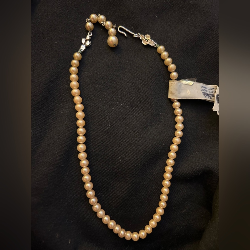 Vintage Deltah Faux Pearl Strand Necklace Baby Pink Never Worn *